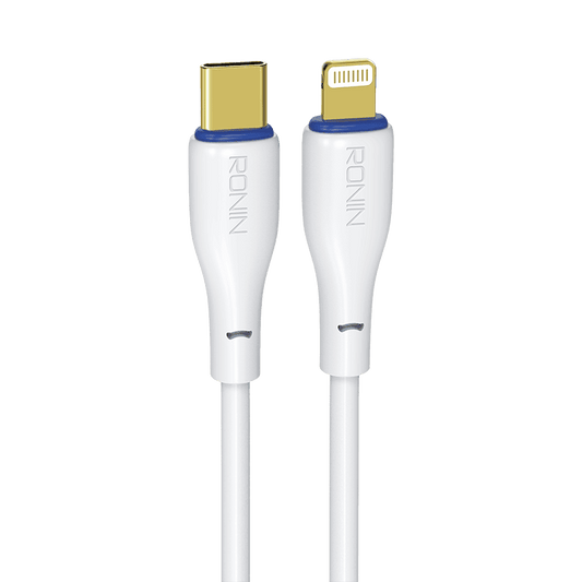 RONiN R-2010 Type-C to iOS high-speed charging cable, durable design for fast charging and seamless data transfer with iOS devices.
